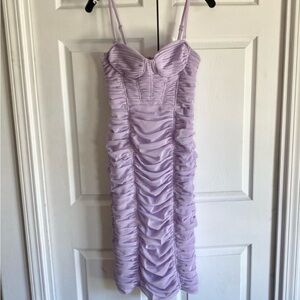 BCBG MAXAZRIA Elegant Lavender Ruched Dress
